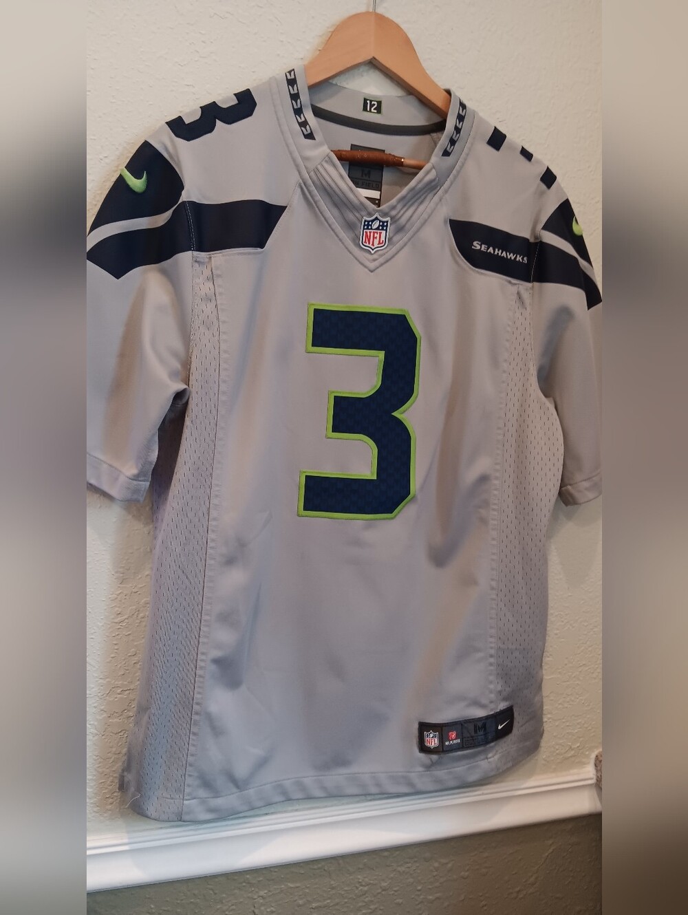 Nike Seattle Seahawks Men’s Jersey in Gray, Navy & Neon Green